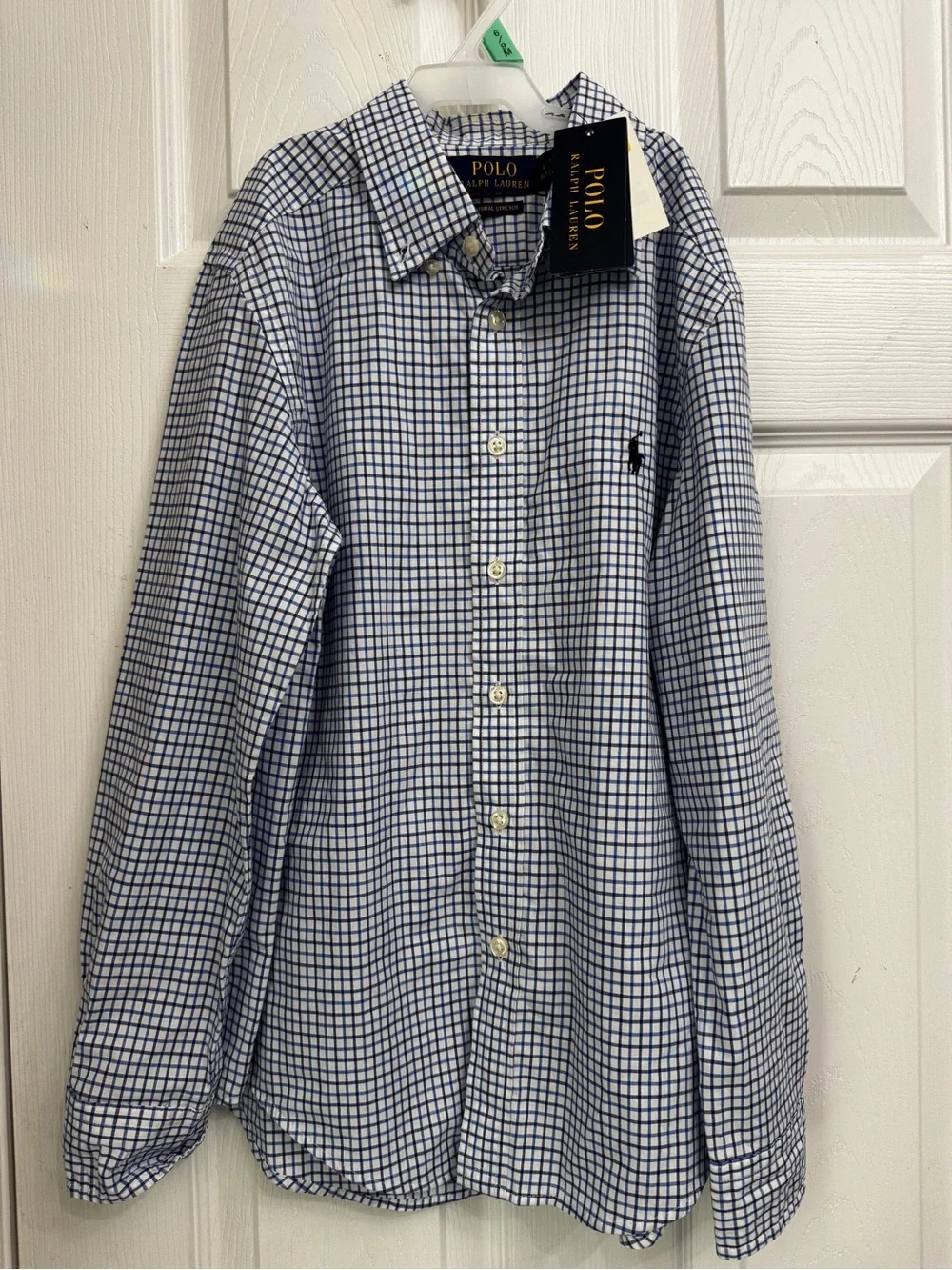 Ralph Lauren Blue & White Checked Button-Down Shirt